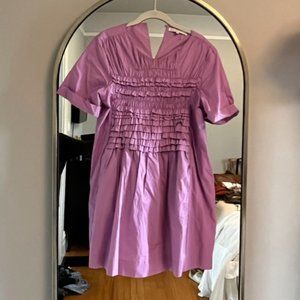 Purple Ruffle Smocked Mini Dress - English Factory - Size M
